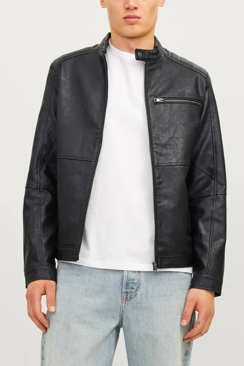 Яке Jjedylan Pu Biker 12261196 C-N10 black — снимка 2