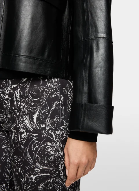 Кожено яке със скъсена дължина Marc Cain Collections — снимка 5