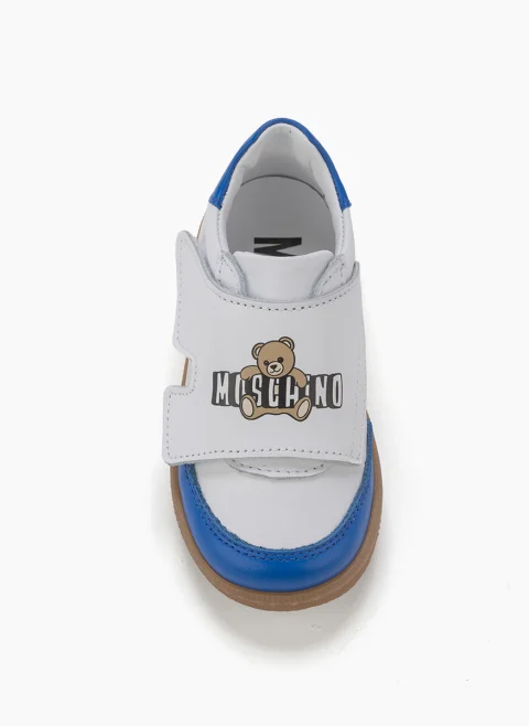 Кожени кецове с контрастни детайли Moschino Kids — снимка 5