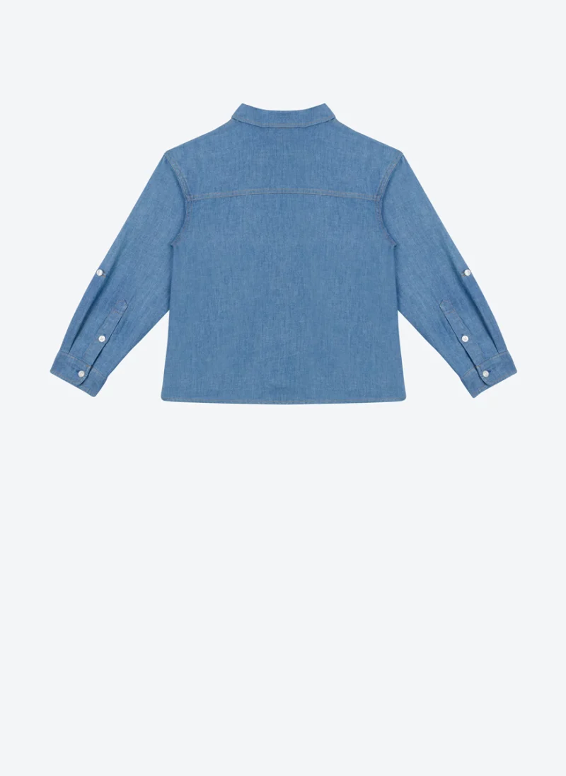 Риза от деним Moschino Kids — снимка 2