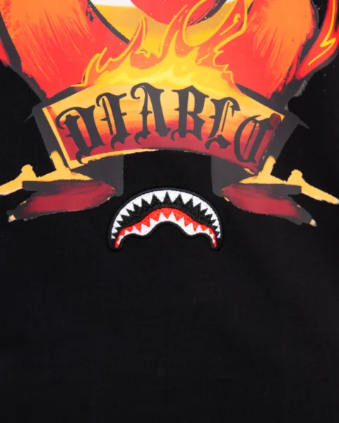 Тениска SCRIBBLY DIABLO BURNING REGULAR T-SHIRT BLK — снимка 3