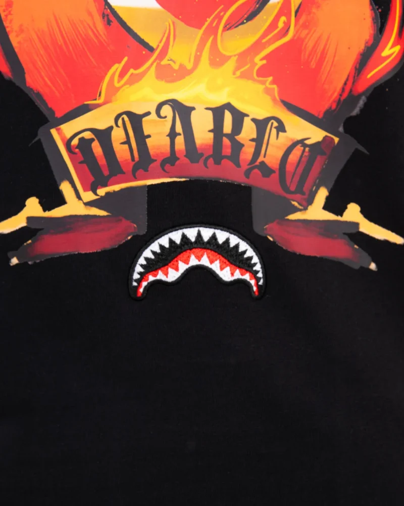 Тениска SCRIBBLY DIABLO BURNING REGULAR T-SHIRT BLK — снимка 3