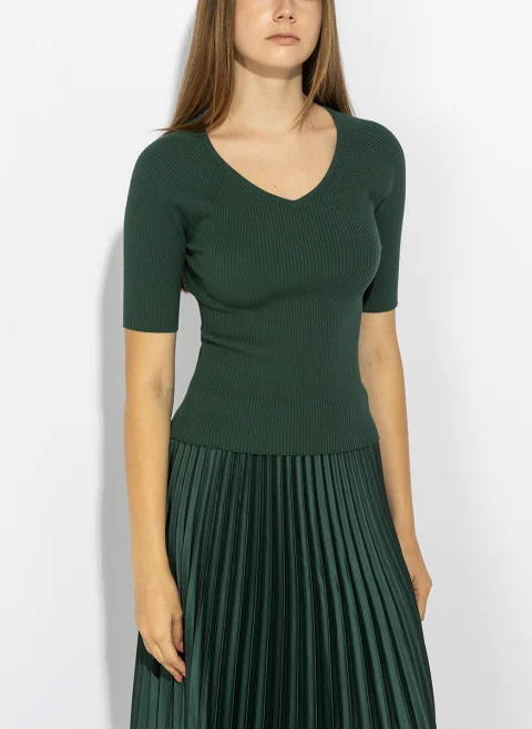 Втален тишърт от фино плетиво Weekend Max Mara Wkdtenente — снимка 2