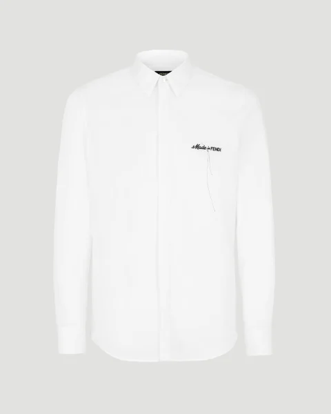 Regular Fit White Cotton Shirt