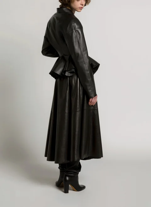Кожена пола Alberta Ferretti — снимка 3