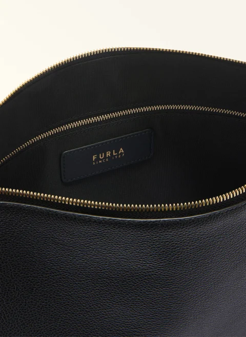 Кожена чанта Furla Debby Nero — снимка 7