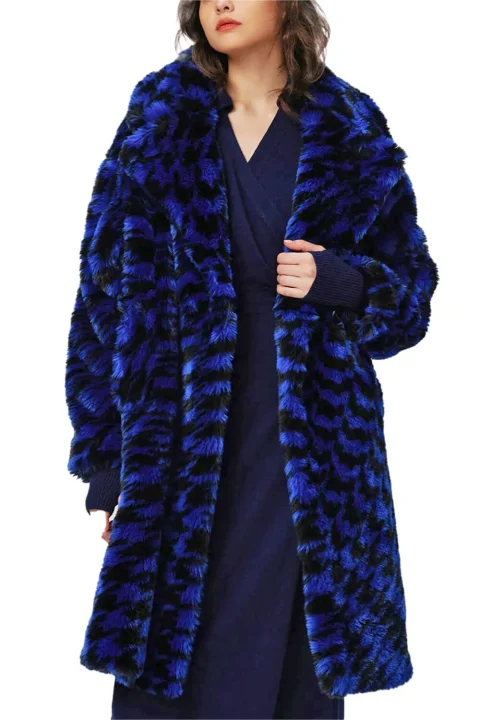 Палто Arwen DVFNF3S002HSRBU C7580 houndstooth royal blue