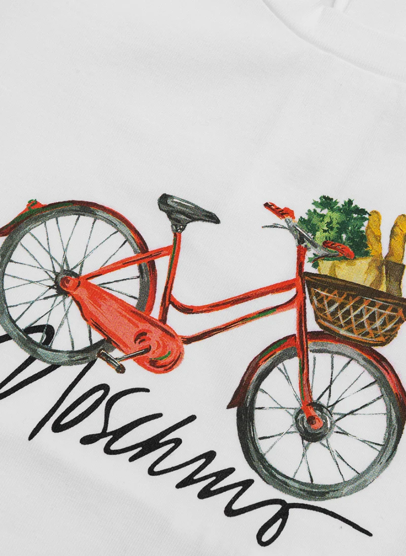 Тишърт с тематичен дизайн 'Bike' Moschino Kids — снимка 3