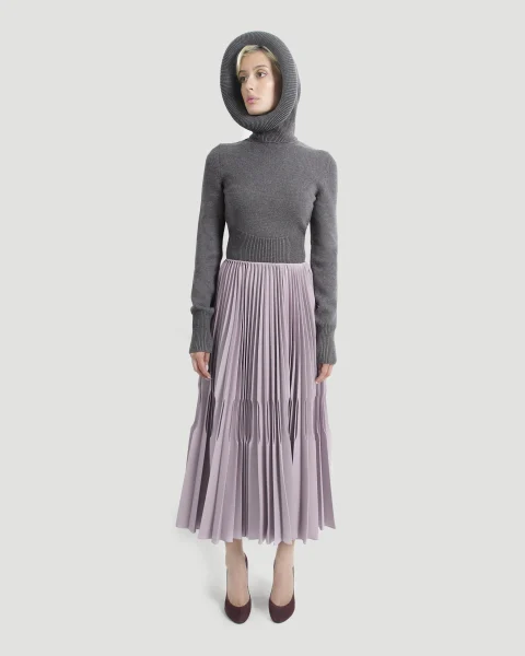 Wool Gabardine Pleated Skirt — снимка 2