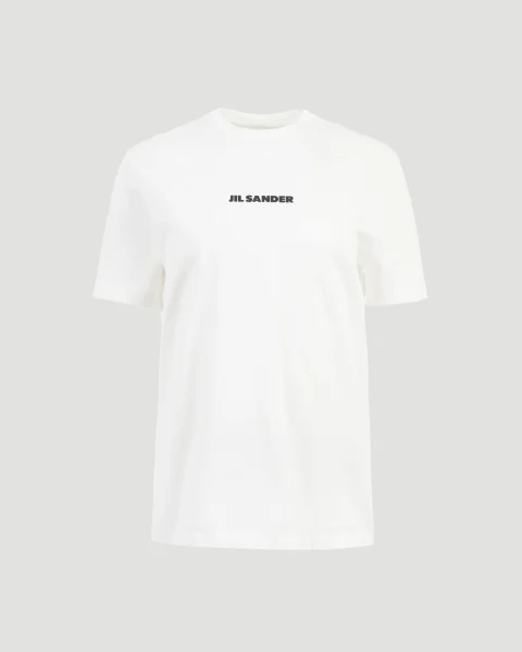 White T-Shirt with Logo Print