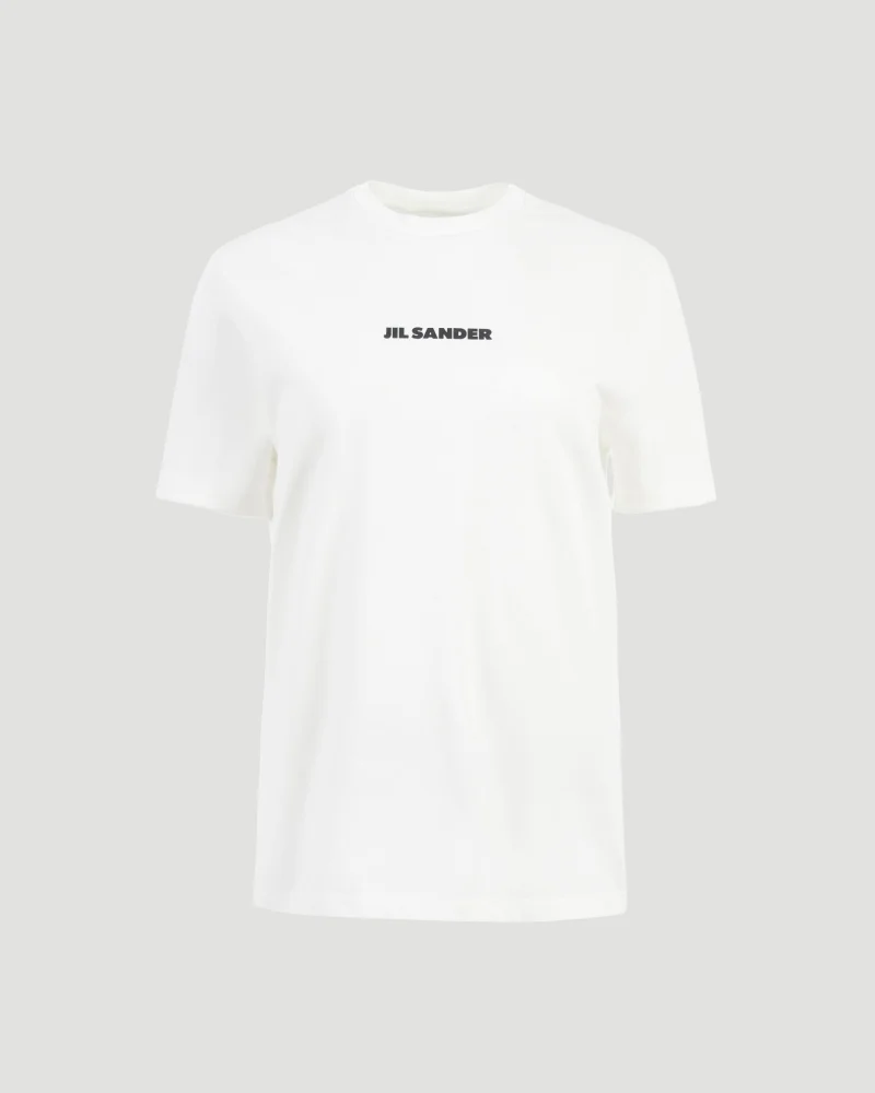 White T-Shirt with Logo Print