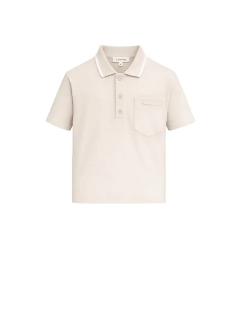 Полошърт с контрастен мотов Lanvin Kids