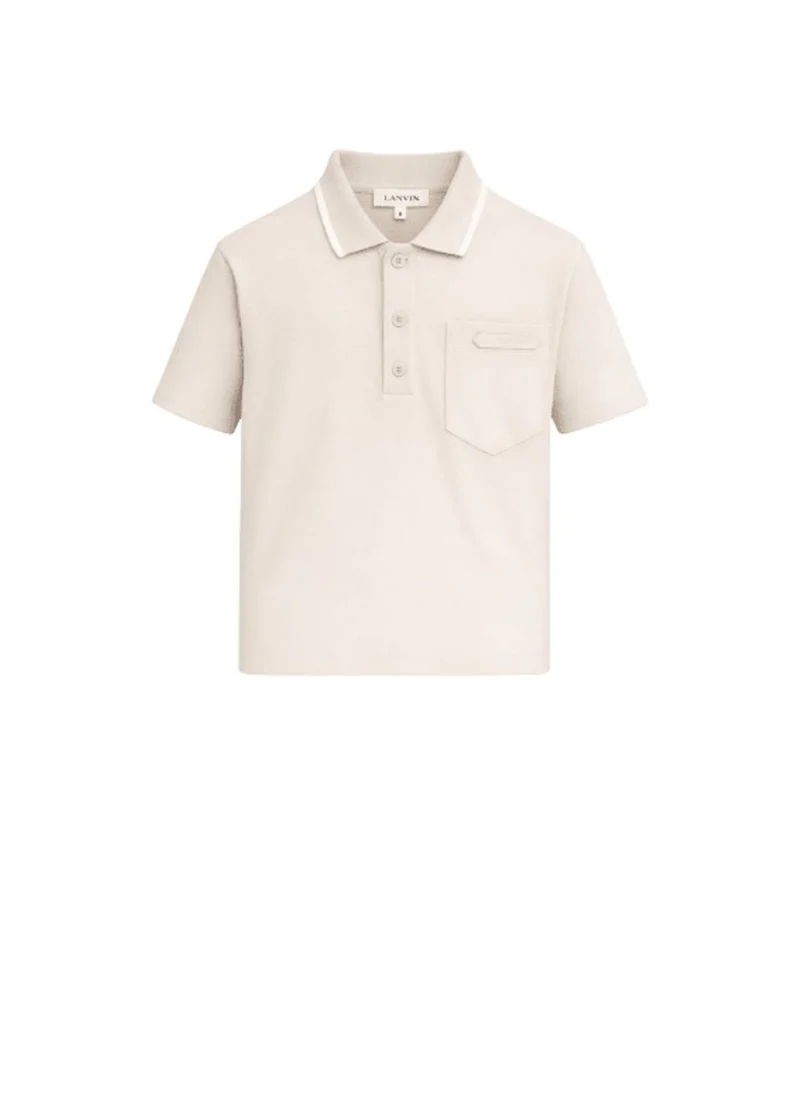 Полошърт с контрастен мотов Lanvin Kids
