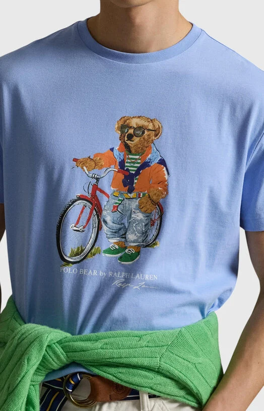 Синя тениска с принт POLO BEAR — снимка 3
