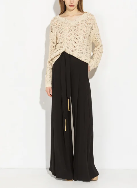 Широк панталон с колан Max Mara Studio Msevalico