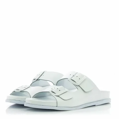 Дамски равни чехли VERANO – 030.24.059 ALL WHITE — снимка 3