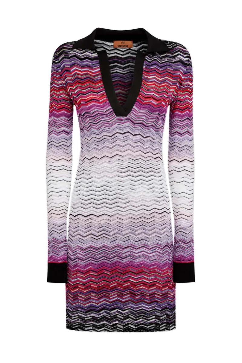 Рокля Cotton Degrade' Chevron DS23WG24-BK025Z sm91k-multicolor red-black-blue