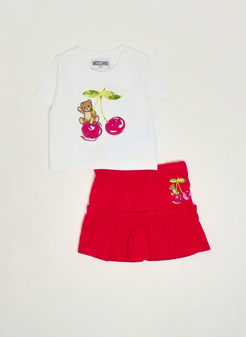 Сет `Teddy` тениска и къси панталони Moschino Kids