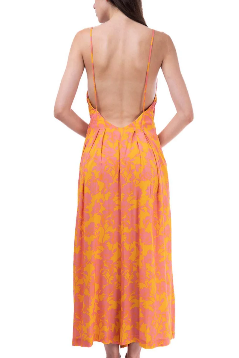 Wide-Legged Spaghetti Strap Jumpsuit With Back Zip Clementine pink floral — снимка 2