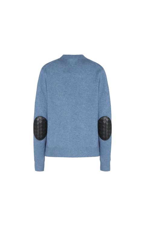 Cashmere Sweater with Intrecciato Leather Elbow Patches — снимка 2