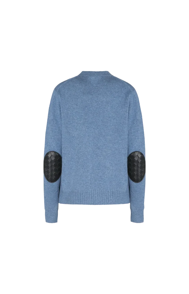 Cashmere Sweater with Intrecciato Leather Elbow Patches — снимка 2