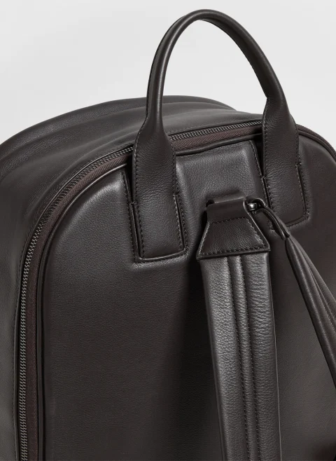 Раница от естествена кожа Zegna — снимка 3