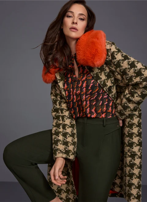 Блуза с принт 'Houndstooth' Marc Cain Collections — снимка 8