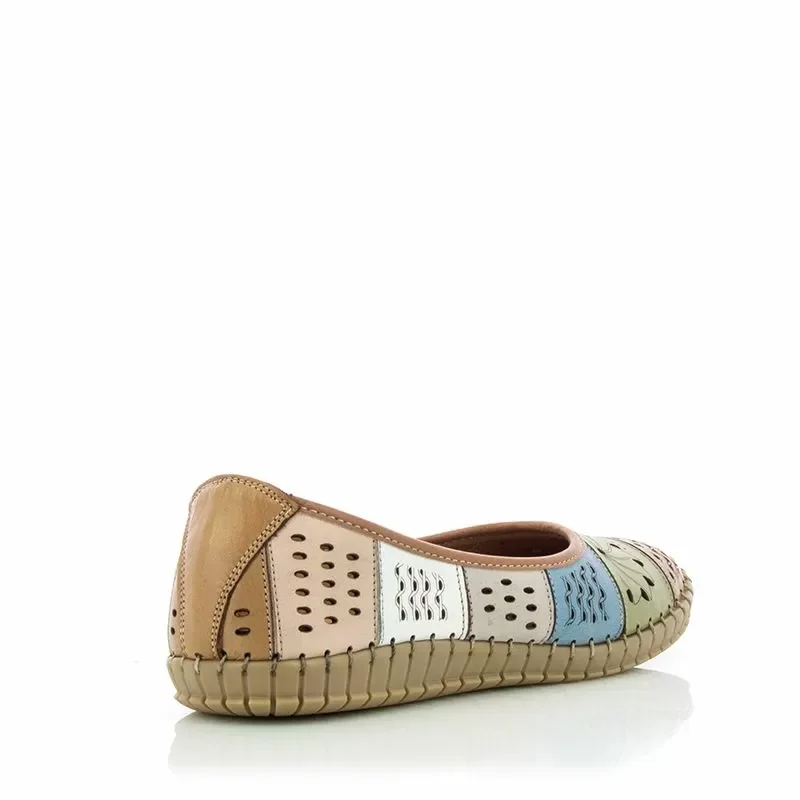 Балерини VERONELA – 398.721 TAN MIX — снимка 3