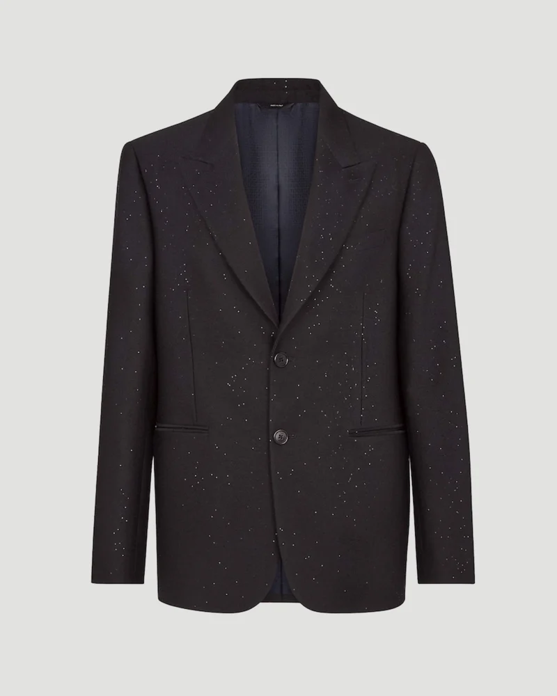 Black Wool and Sequin Blazer