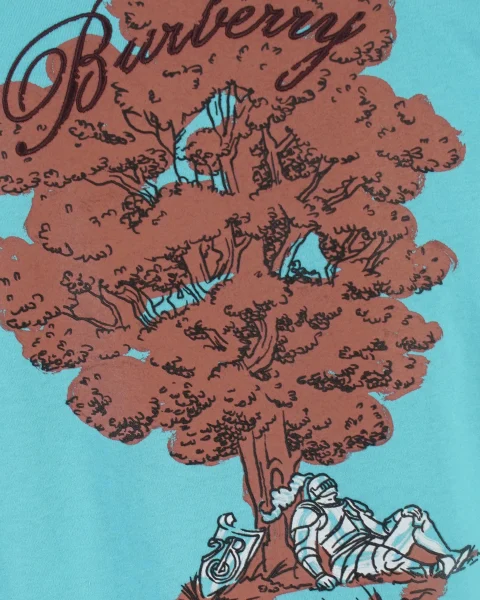 Sleeping Knight Cotton T-Shirt in Blue — снимка 4