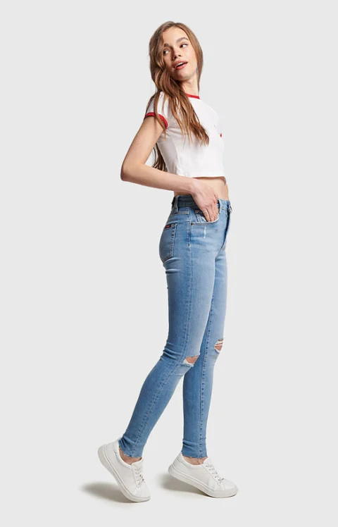 Скини дънки VINTAGE с висока талия — снимка 5