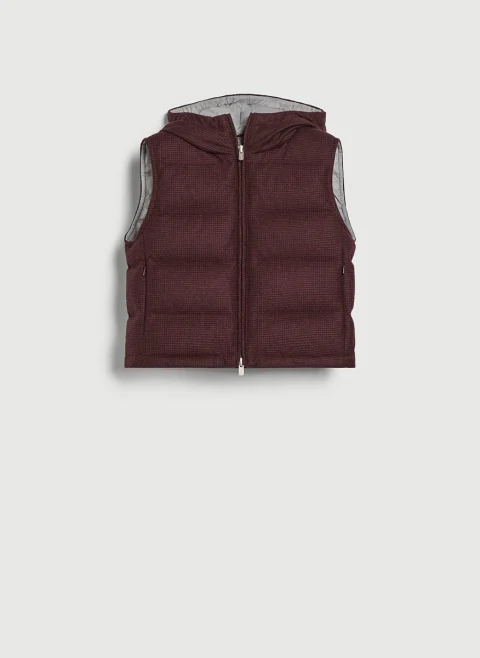 Елек с кашмир 'Houndstooth' Brunello Cucinelli Kids 4-6 — снимка 1