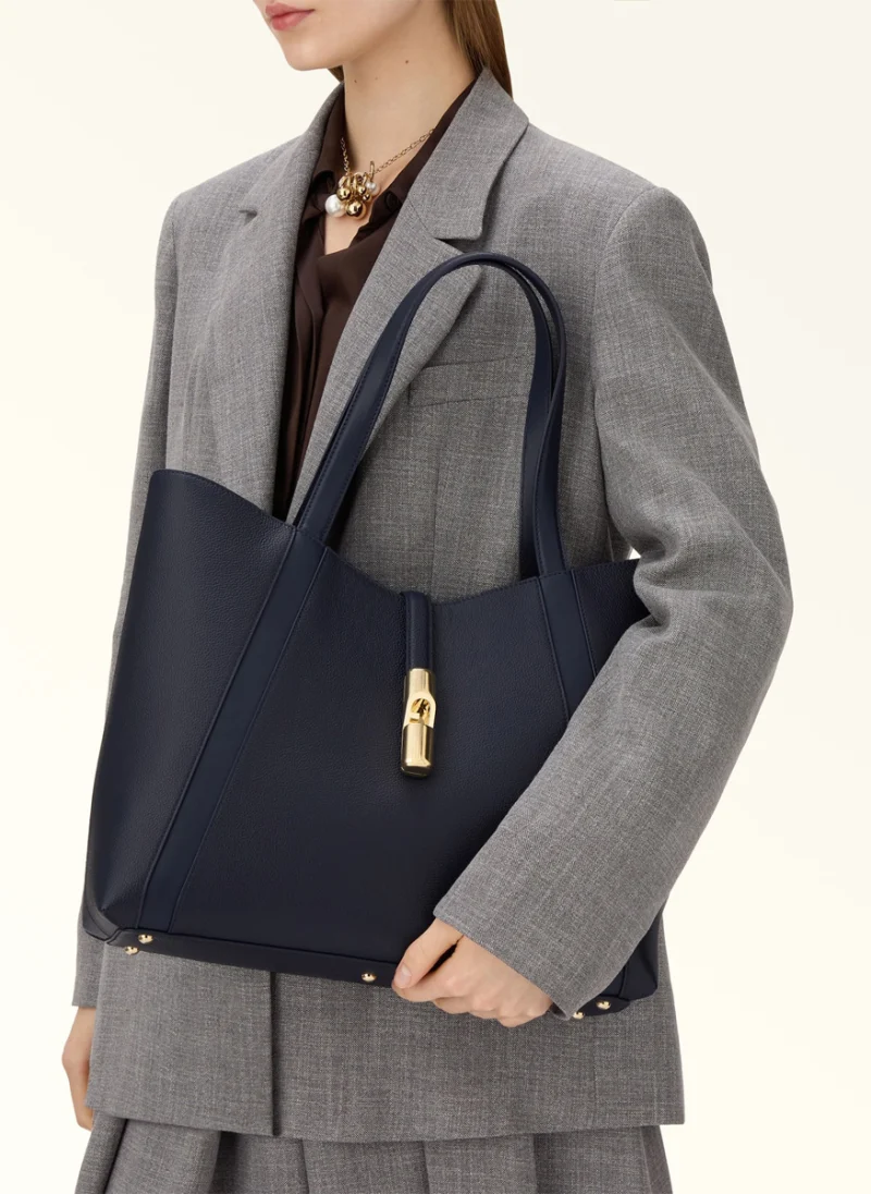 Чанта Furla Goccia Ink Blue L — снимка 3