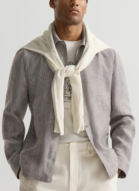 Яке с лен Brunello Cucinelli — снимка 5