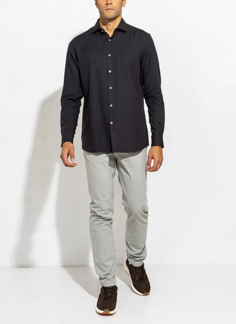Класическа риза с кашмир Zegna — снимка 5