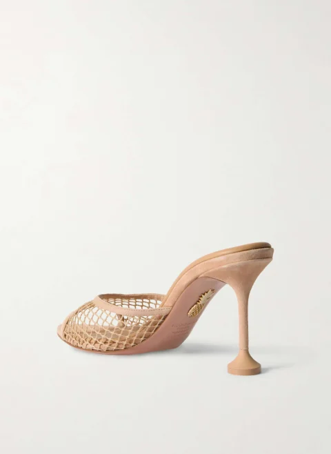Сандали от велур 'Bisous' Aquazzura — снимка 2