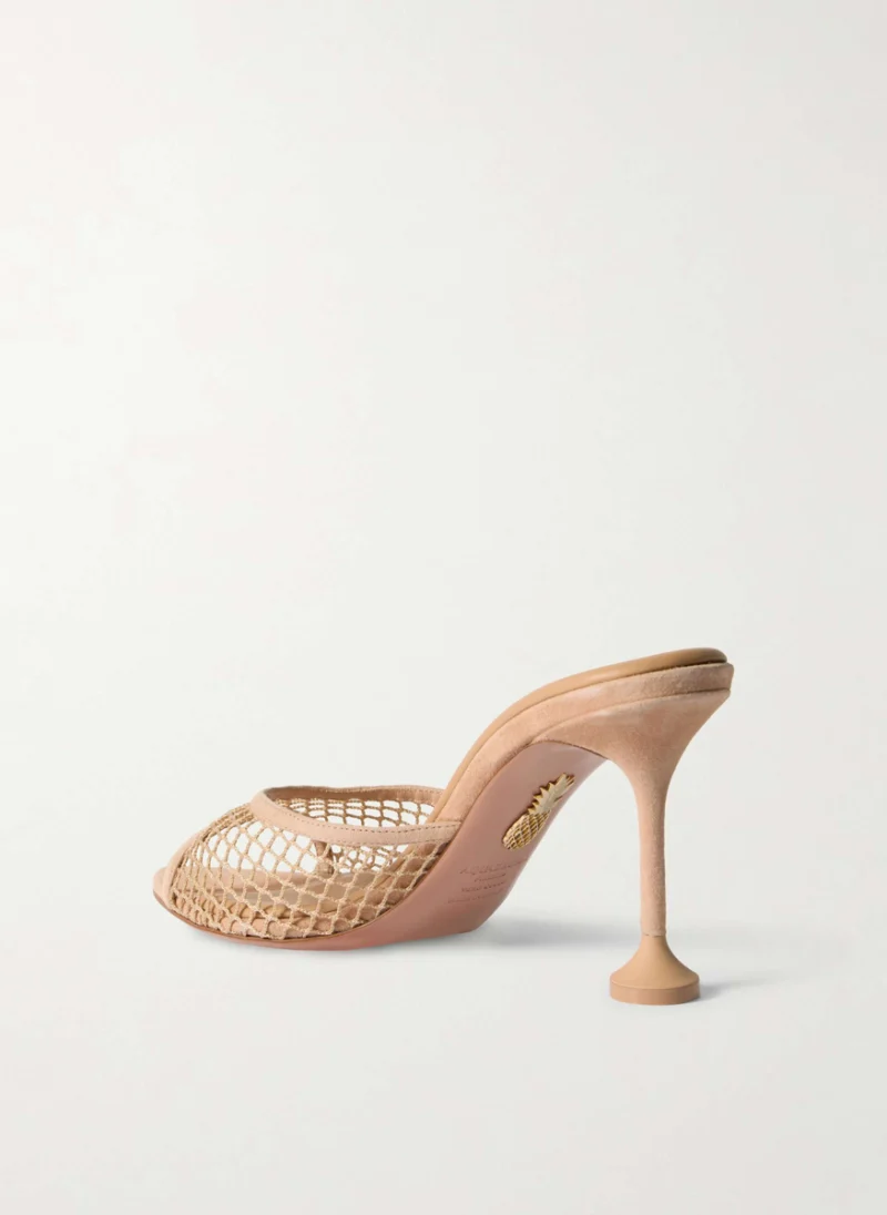 Сандали от велур 'Bisous' Aquazzura — снимка 2