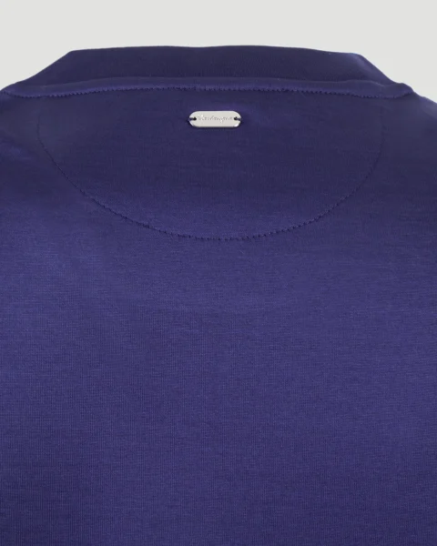 Cotton T-Shirt in Dark Blue — снимка 3