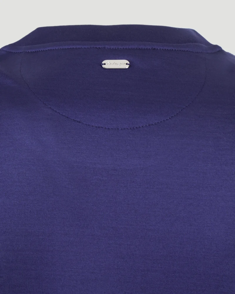 Cotton T-Shirt in Dark Blue — снимка 3