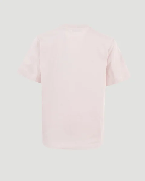 Check Cursive Logo Cotton T-Shirt in Pink — снимка 2