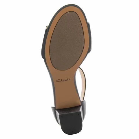 Дамски сандали на ток CLARKS – 26140007 DEVA MAE BLACK LEATHER — снимка 5