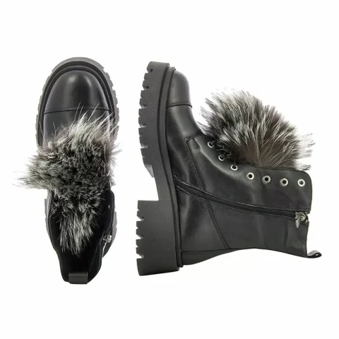 Дамски Кубинки CARLO FABIANI – 28105 PELICA BLACK FUR — снимка 6