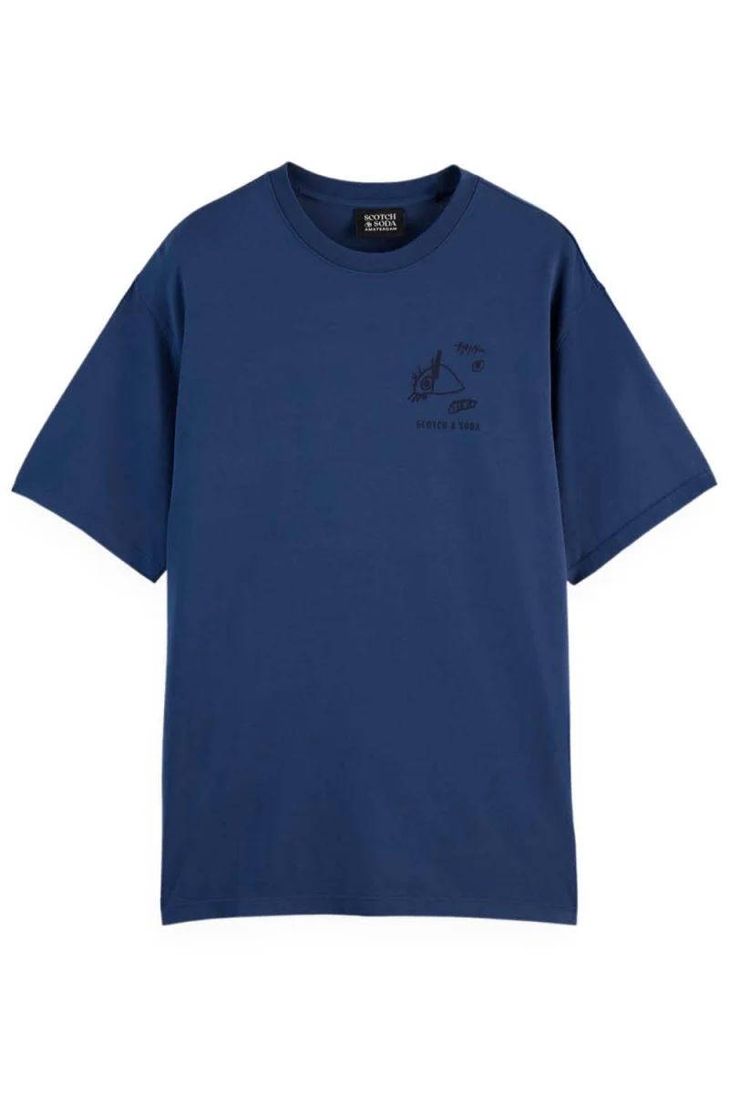 T-Shirt Regular Fit Front And Back Artwork 180049 SC4010 sky blue