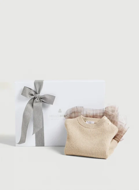 Рокля от кашмир 'Sparkling notes' Brunello Cucinelli Kids 12M — снимка 5