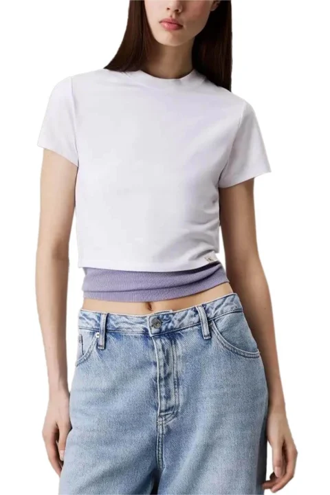 T-Shirt Clean Cropped Short Sleeve Tee J20J225237 YAA brilliant white