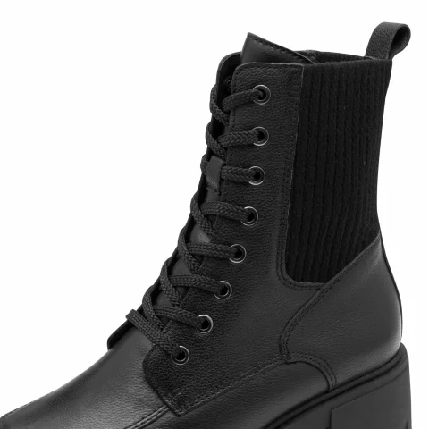 Дамски Кубинки TAMARIS – 1-25972-45-003 BLACK LEATHER — снимка 4