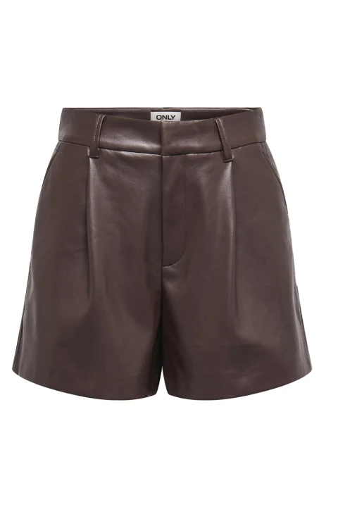 Къс панталон Onlsmooth Hw Faux Lea 15351265 19-1109 TCX chocolate torte
