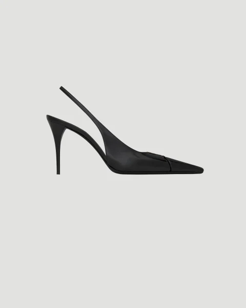 Babylone Breteuil Slingback Pumps in Smooth Leather