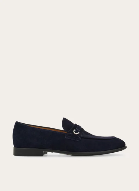 Велурени мокасини с орнамент 'Gancini' Ferragamo