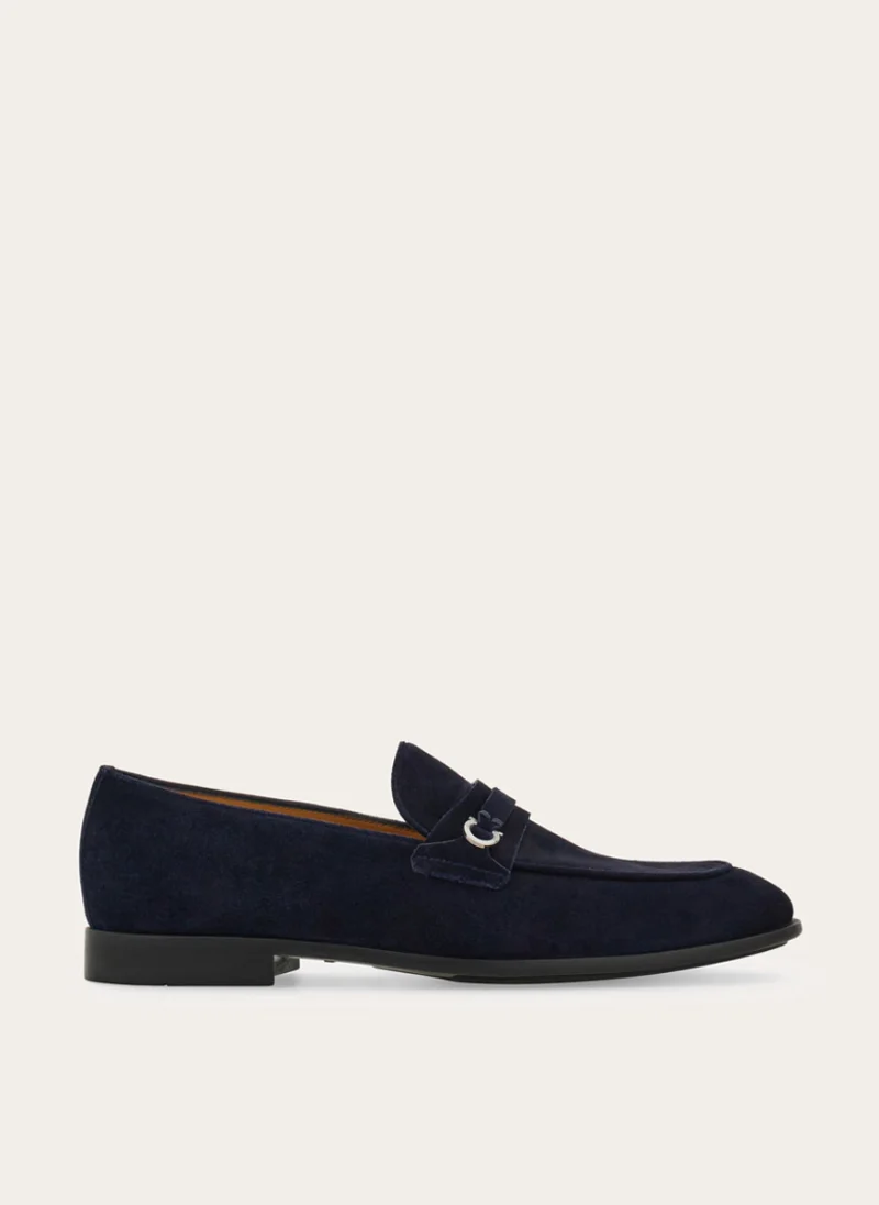 Велурени мокасини с орнамент 'Gancini' Ferragamo